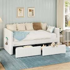 Lacey Full Daybed – Classic White Wood Daybed with Trundle
