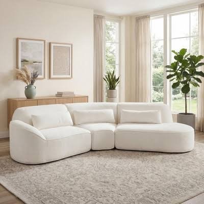 Osmash White Sofa – Modern 3-Seater for Contemporary Living Rooms