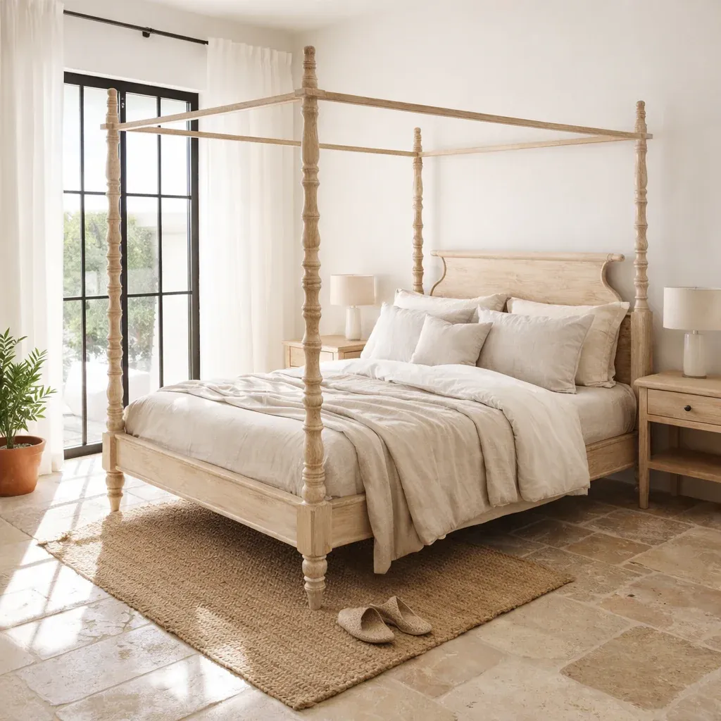 Heritage White Four-Poster Bedroom Set