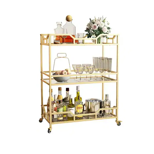 Kenda Serving Cart 98425 - Mobile Bar & Kitchen Storage Cart